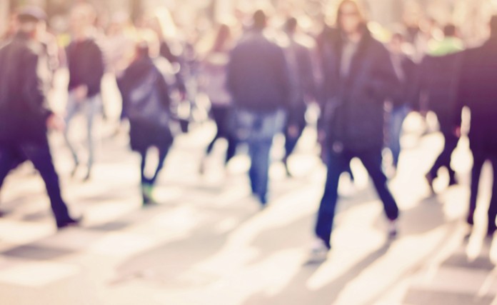 pedestrian on zebra in motion blur