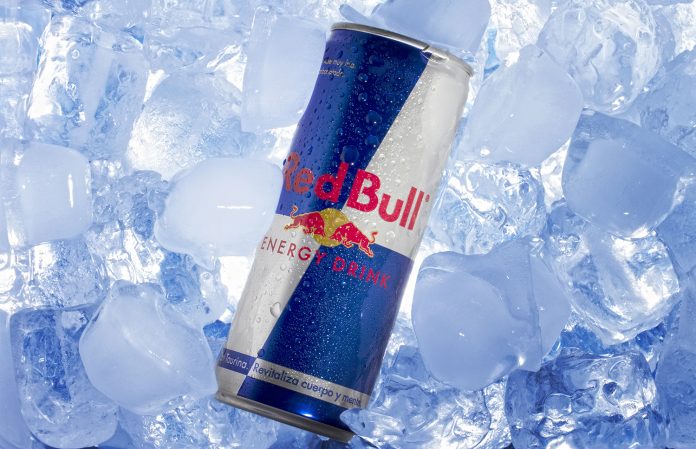 Red Bull can in Ice