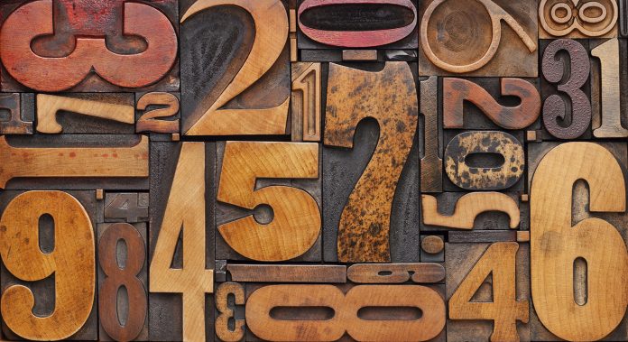 antique wood number abstract
