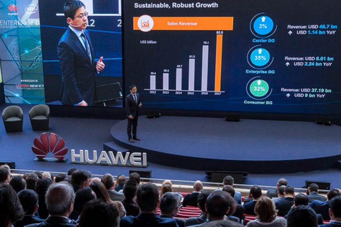 Tony Jin Yong, CEO de Huawei España, durante su discurso del Huawei Enterprise Day 2018