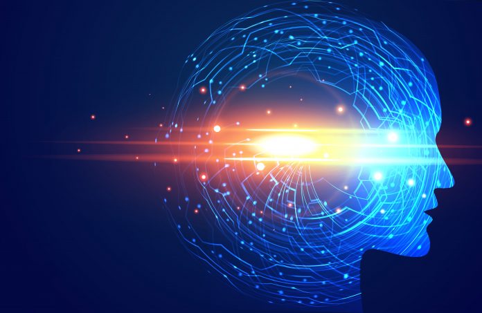 futuristic artificial intelligence face technology background Supervisión Humana